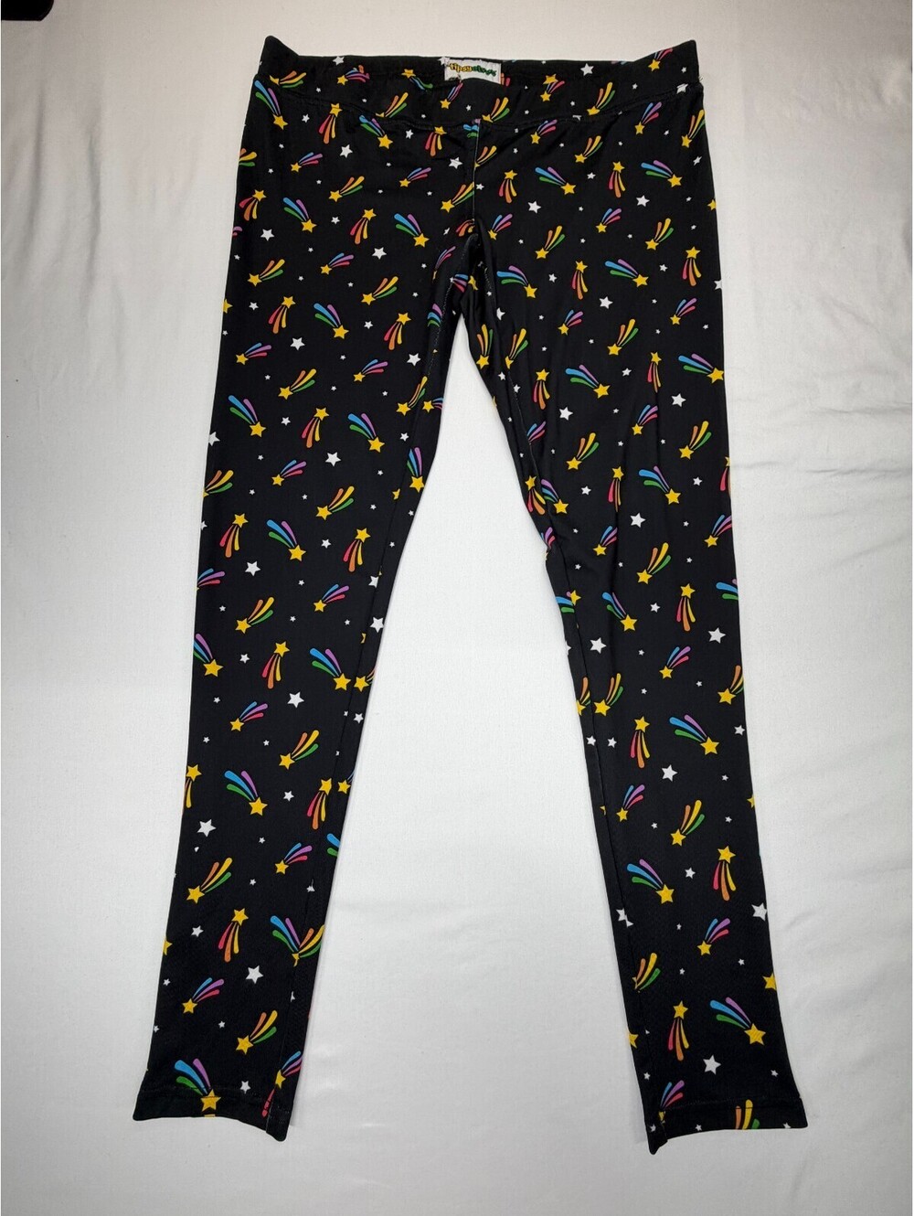 Tipsy Elves Women’s Leggings Rainbow Shooting Star Low Rise Size M Multicolor